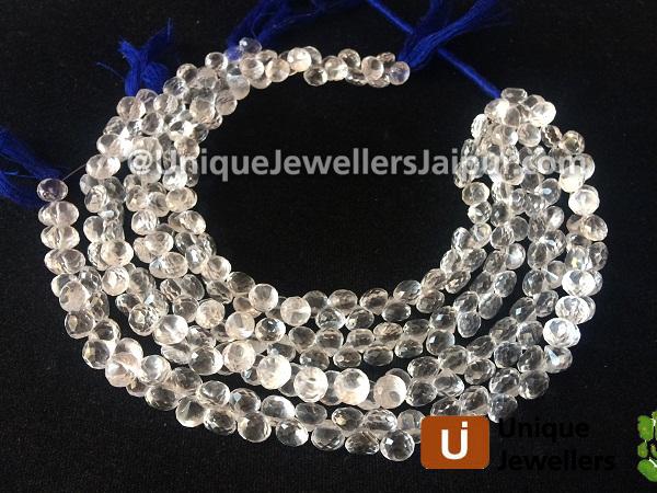 Crystal Quartz Faceted Onion Beads